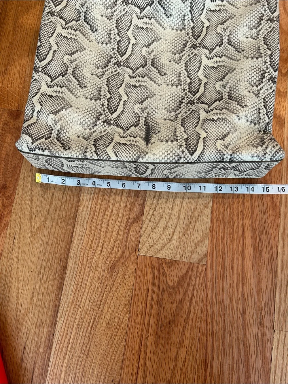 Thacker Snake-Print Shoulder Bag in Cream and Black